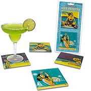 Glass Hula Coasters 4-Pack